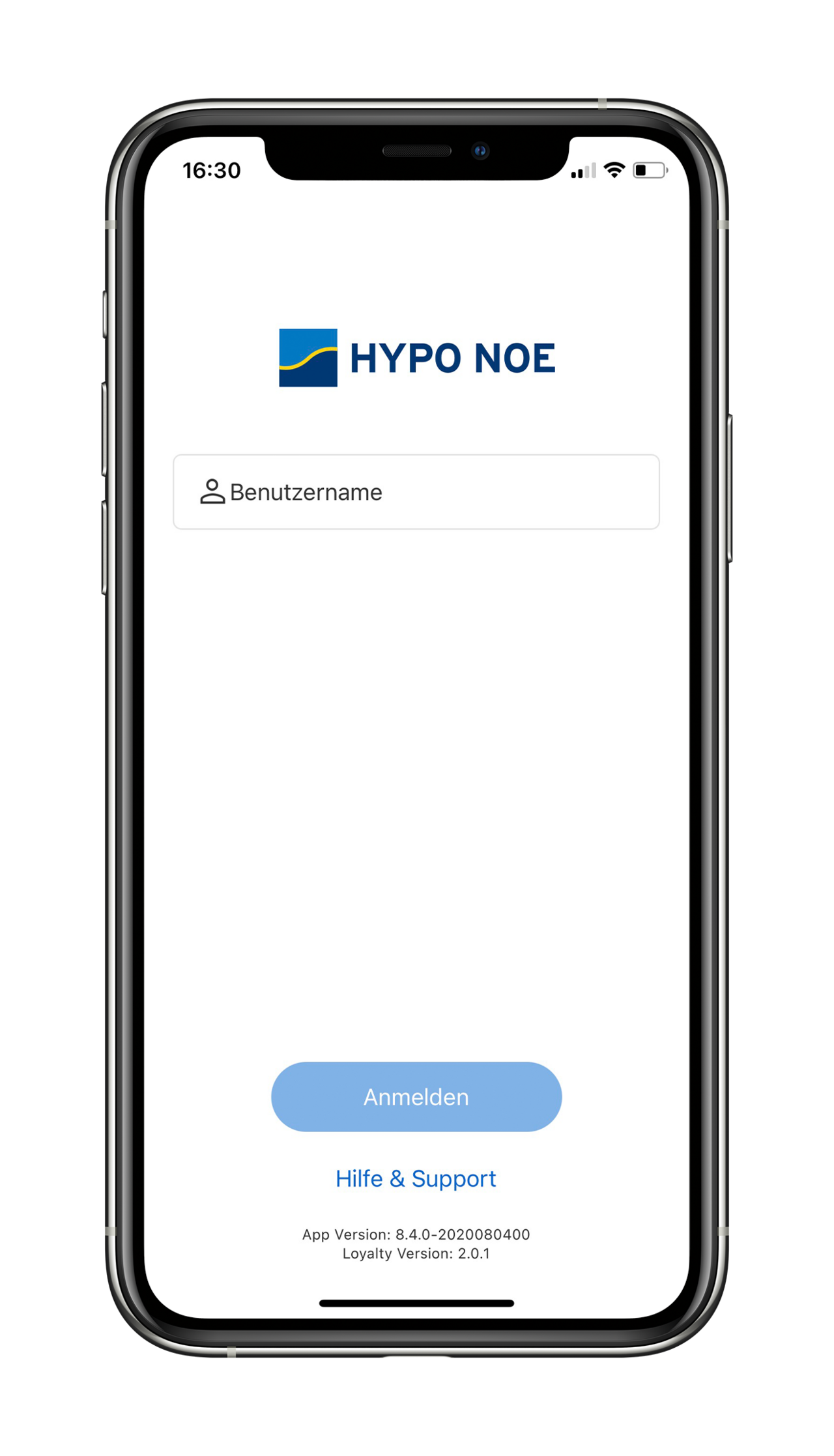 HYPO NOE Pay App Benutzerdaten eingeben