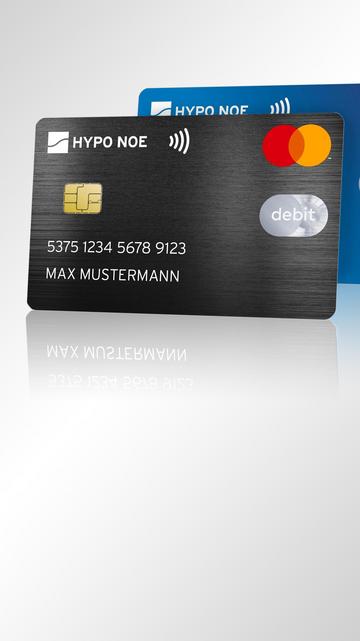 Debit MasterCard Schwarz und Blau
