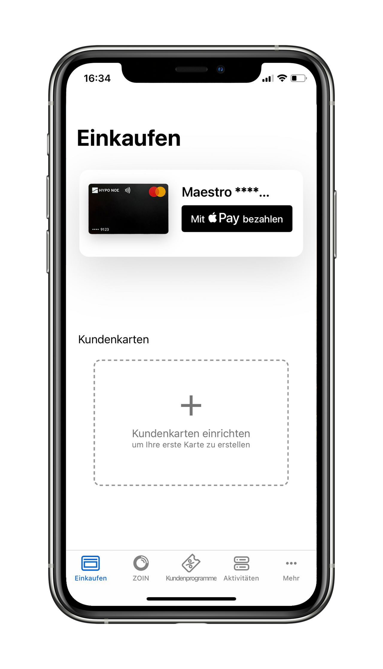 HYPO NOE Pay App Einrichtung abgeschlossen